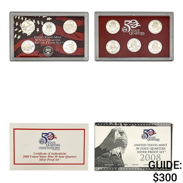 2008 U.S. Mint 50 State Silver Quarters Proof Set