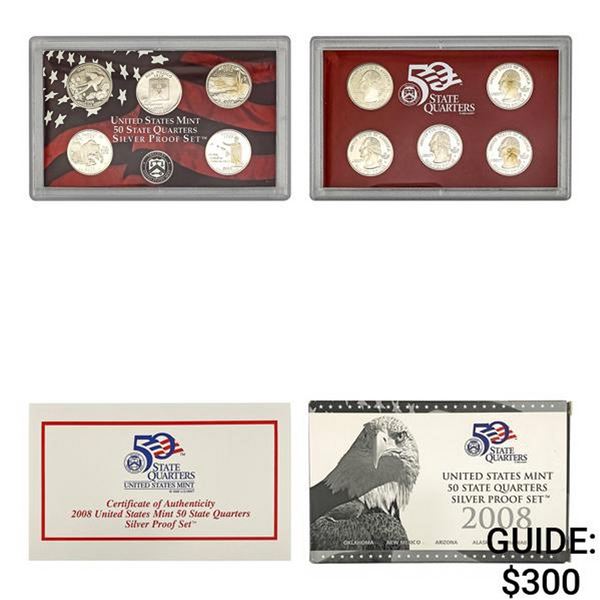 2008 U.S. Mint 50 State Silver Quarters Proof Set