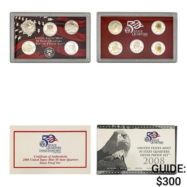 2008 U.S. Mint 50 State Silver Quarters Proof Set