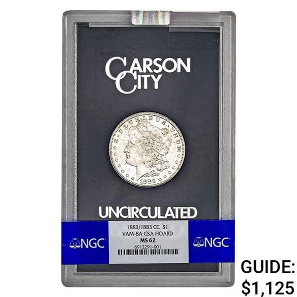 1883/ 1883-CC Morgan Silver Dollar NGC MS62 GSA