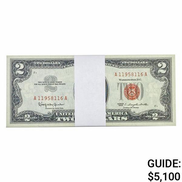 PACK OF (100) 1963 $2 LEGAL TENDER USN'S GEM UNC
