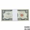 Image 1 : PACK OF (100) 1963 $2 LEGAL TENDER USN'S GEM UNC
