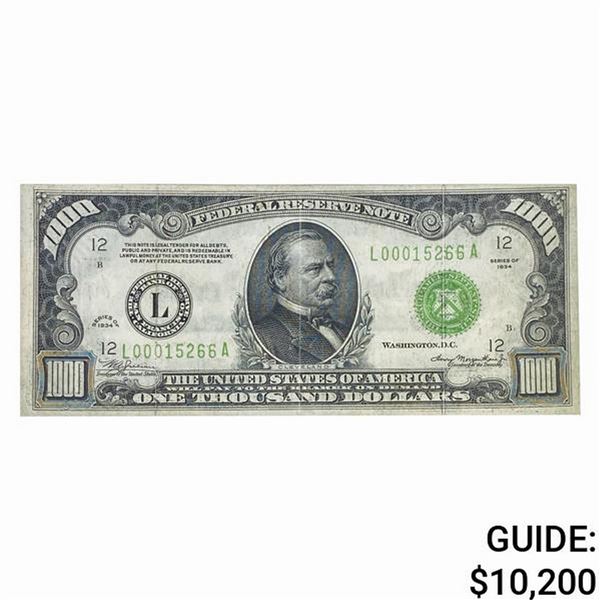 1934 $1,000 LGS FRN SAN FRANCISCO, CA XF