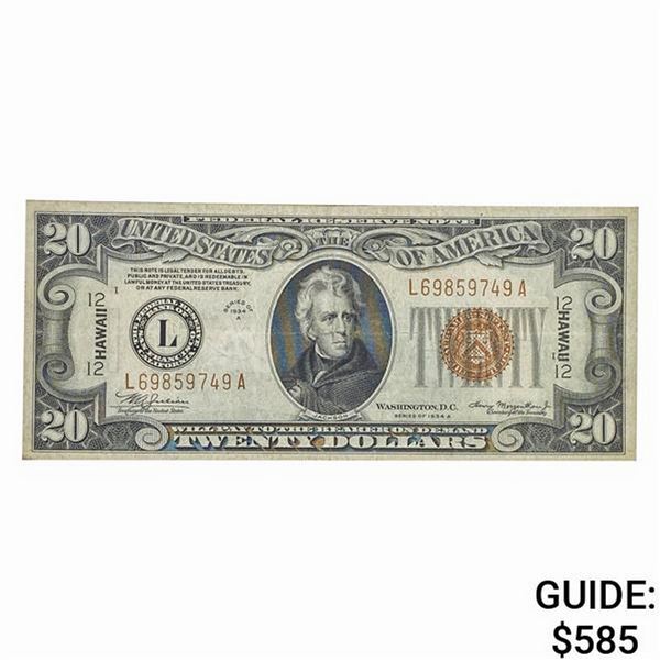 FR. 2305 1934-A $20 HAWAII FRN XF