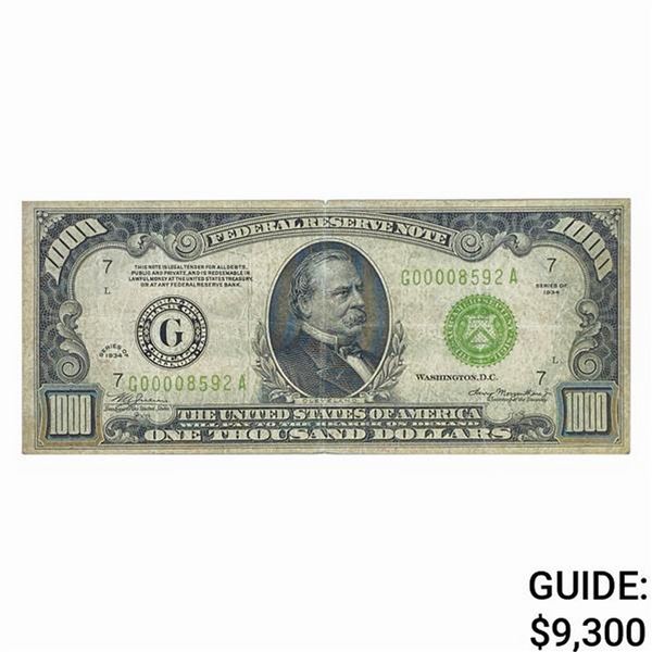 1934 $1,000 LGS FRN CHICAGO, IL VF