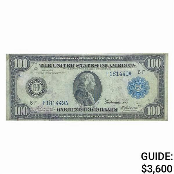 FR. 1104 1914 $100 FRN ATLANTA, GA VF+