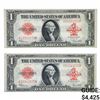 Image 1 : (2) CONS. 1923 $1 LEGAL TENDER USN UNC