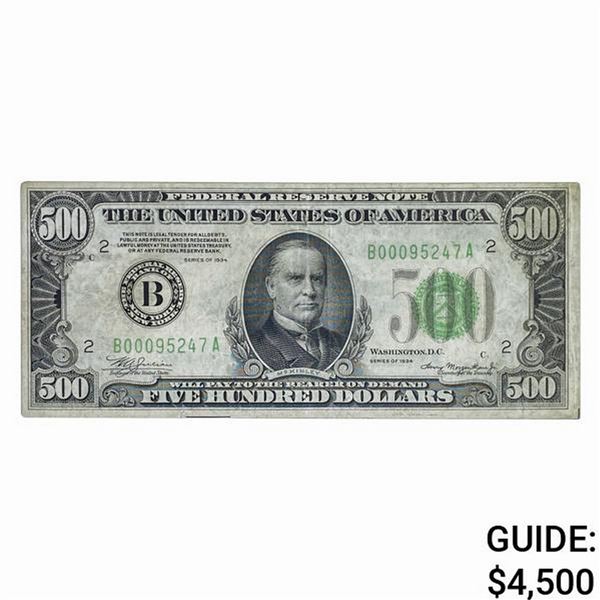 FR. 2201-B 1934 $500 FRN NEW YORK, NY VF+