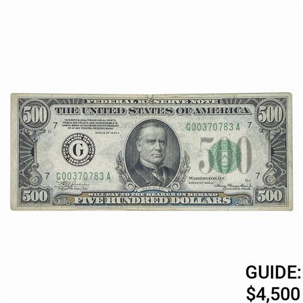 FR. 2202-G 1934-A $500 FRN CHICAGO, IL XF