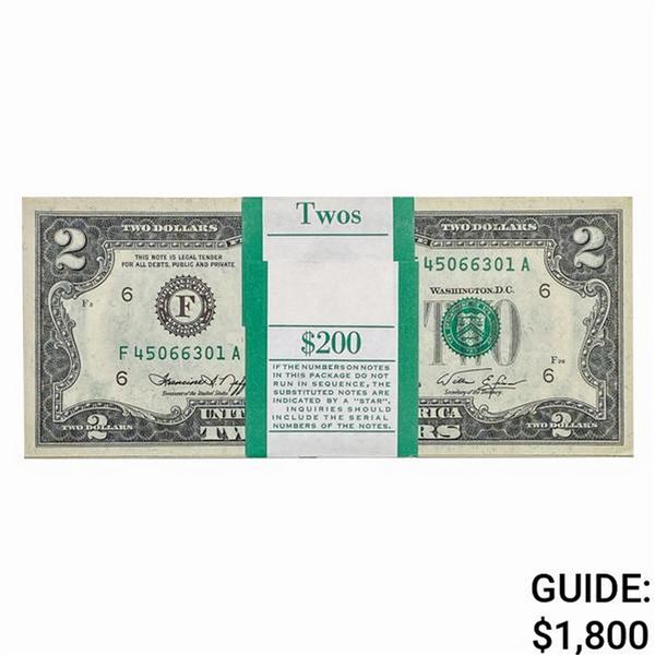 (100) CONS. 1976 $2 FRN'S ATLANTA, GA GEM UNC