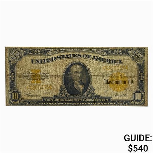 FR. 1173 1922 $10 HILLEGAS GOLD CERTIFICATE