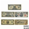 Image 1 : LOT OF 6 MIX LARGE SIZE CURRENCY NOTES 1891-1914