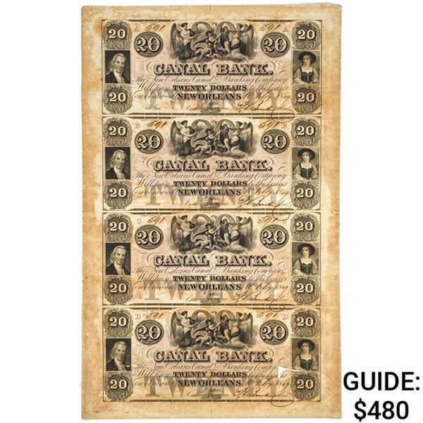 1800s $20 CANAL BANK OBSOLETES UNC