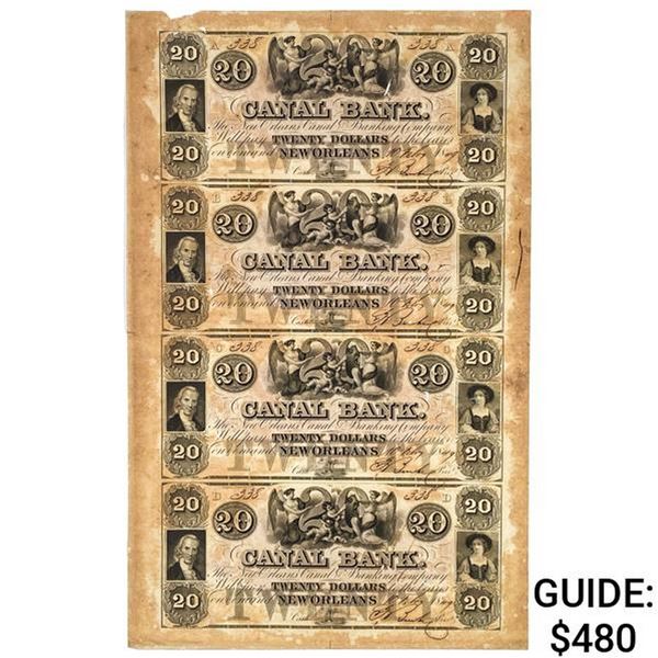 1800s $20 CANAL BANK OBSOLETES UNC