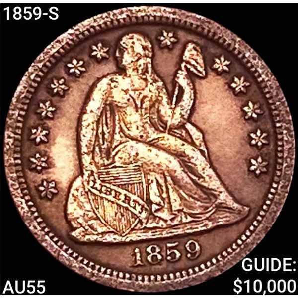 1859-S Seated Liberty Dime HIGH GRADE