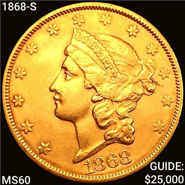1868-S $20 Gold Double Eagle UNCIRCULATED