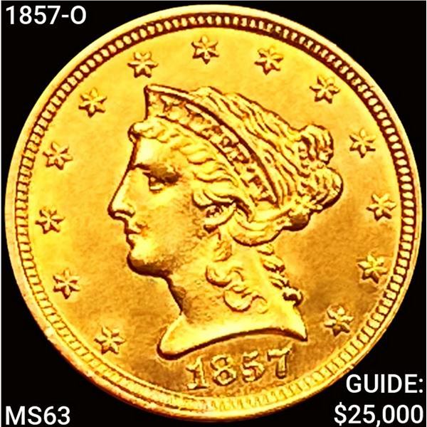1857-O $2.50 Gold Quarter Eagle CHOICE BU