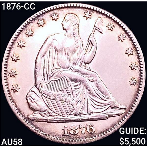 1876-CC Seated Liberty Half Dollar CHOICE AU