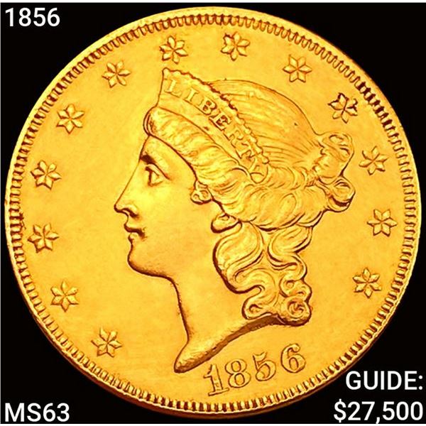 1856 $20 Gold Double Eagle CHOICE BU