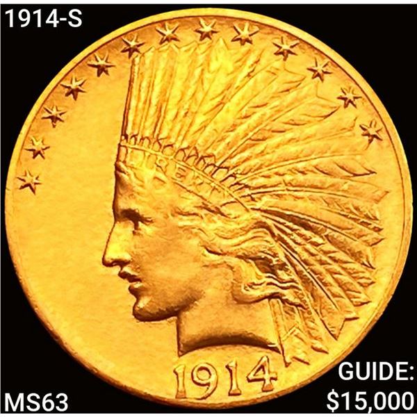 1914-S $10 Gold Eagle CHOICE BU
