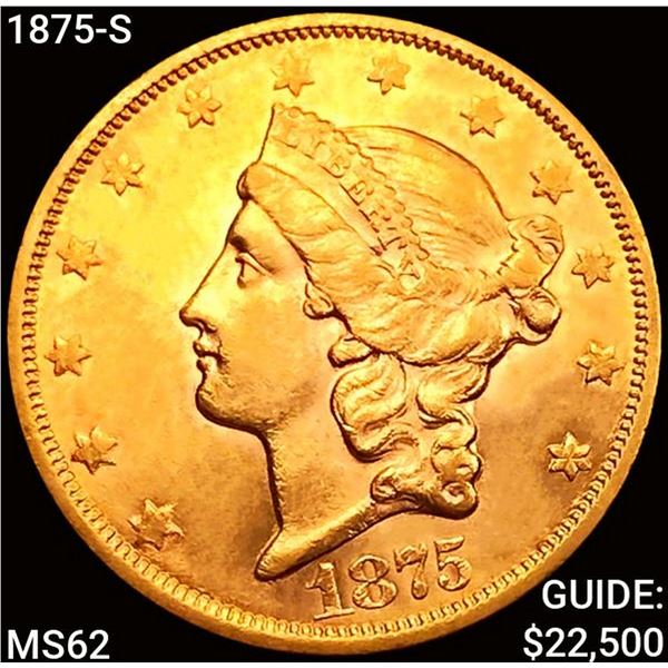 1875-S $20 Gold Double Eagle UNCIRCULATED