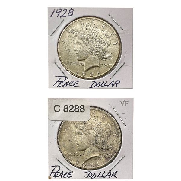 [2] 1921 & 1928 Silver Peace Dollar