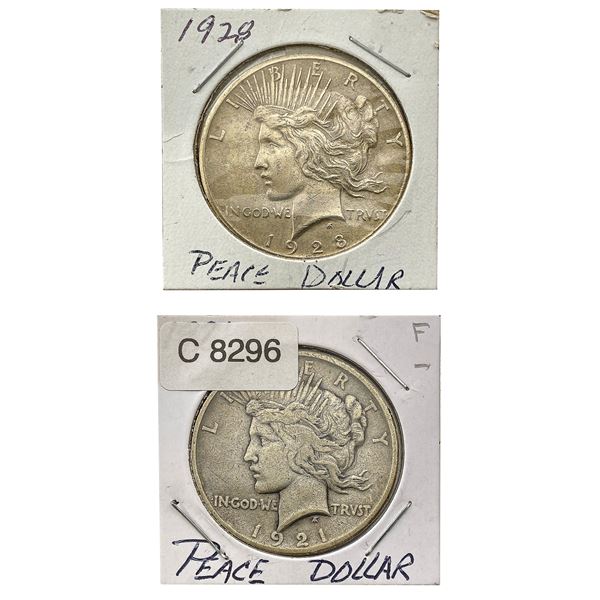 [2] 1921 & 1928 Silver Peace Dollar