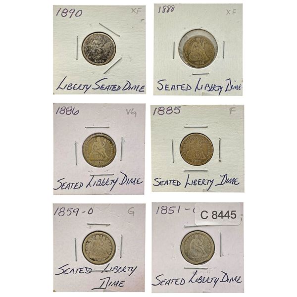 [6]1851-1890 Seated Liberty Dime