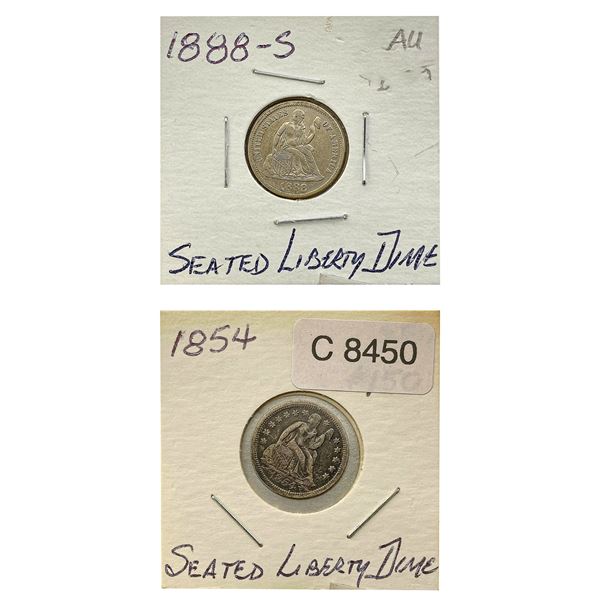 [2]1854 & 1888-S Seated Liberty Dime