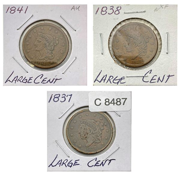 [3]1837-1841 Coronet Head/Braided Hair Large Cents