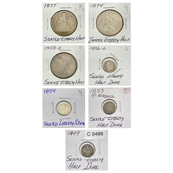 [7]1849-1877 Seated Liberty Dimes & Halves