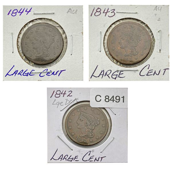 [3]1842-1844 Braided Hair Large Cent