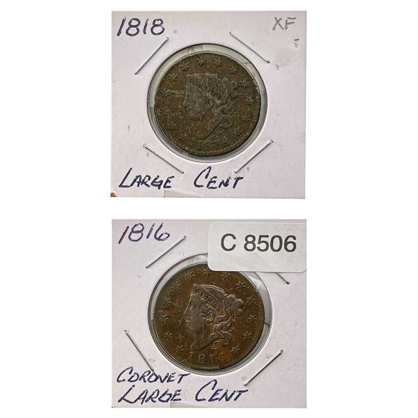 [2]1816 & 1818 Coronet Head Large Cent