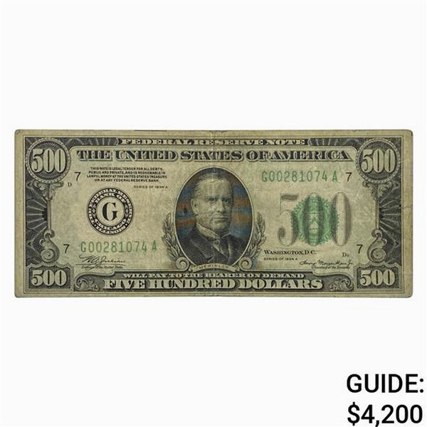 1934 A $500 Fed. Reserve Note