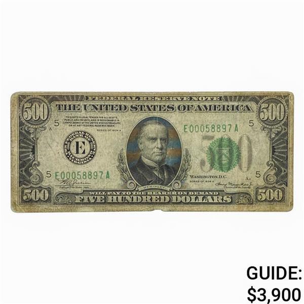 1934 A $500 Fed. Reserve Note