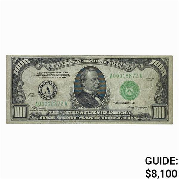 1934 $1000 Fed. Reserve Note