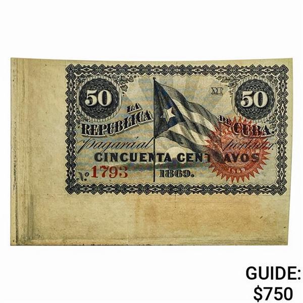 1869 50C La Republica de Cuba Note
