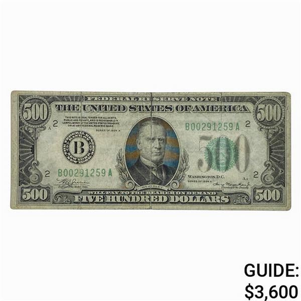 1934 A $500 Fed. Reserve Note
