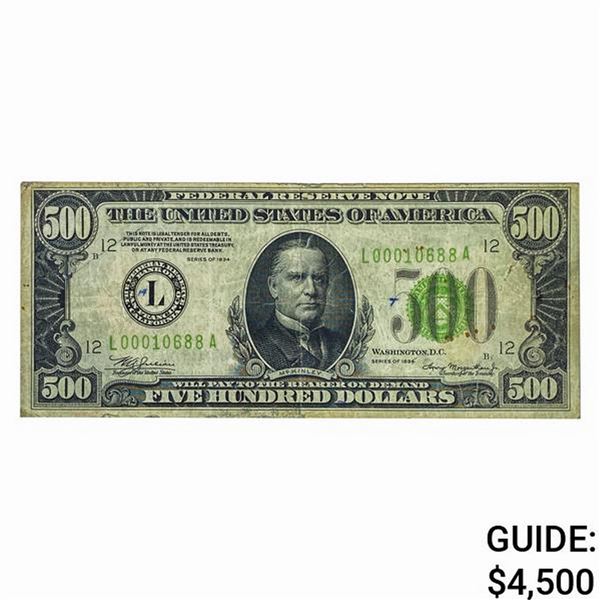 1934 $500 FRN Bank of San Francisco, CA