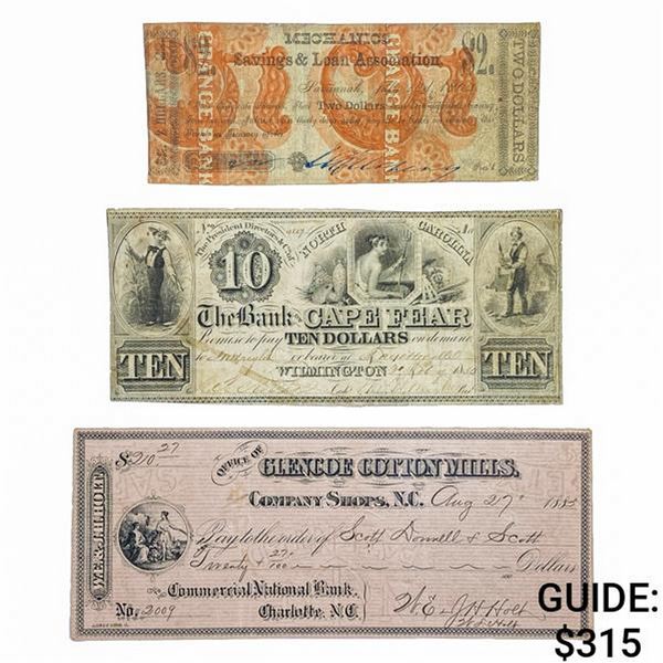 [3] 1883,1862 $2,$5,$20.27 Lot of U.S. Currency