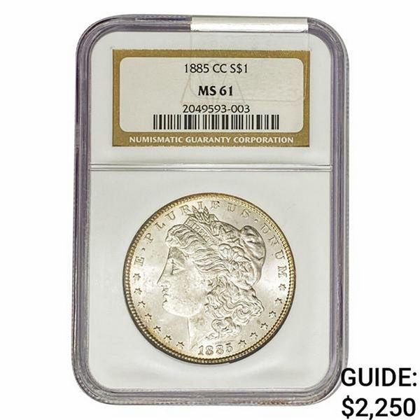1885-CC Morgan Silver Dollar NGC MS61