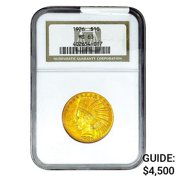 1926 $10 Gold Eagle NGC MS63
