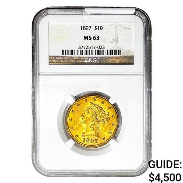 1897 $10 Gold Eagle NGC MS63