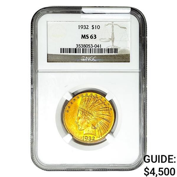 1932 $10 Gold Eagle NGC MS63