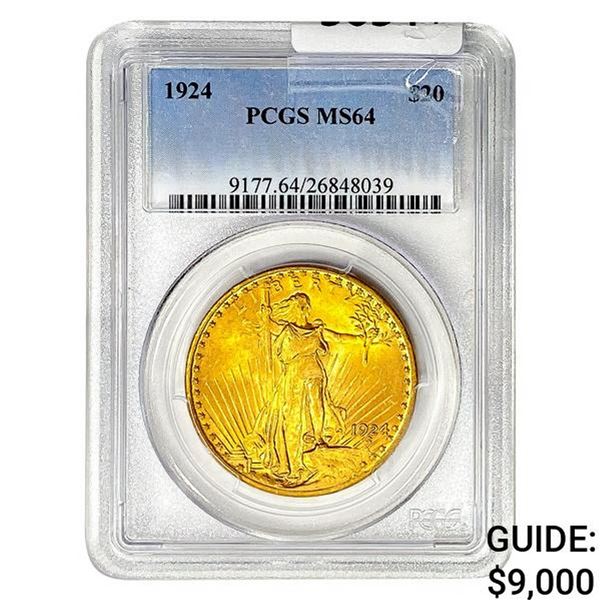 1924 $20 Gold Double Eagle PCGS MS64