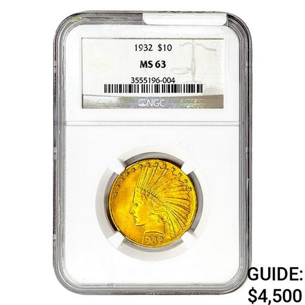 1932 $10 Gold Eagle NGC MS63