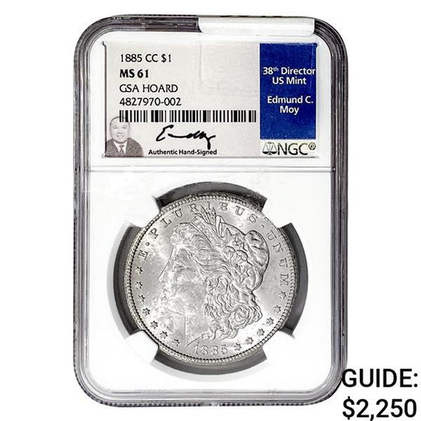 1885-CC Morgan Silver Dollar NGC MS61 GSA