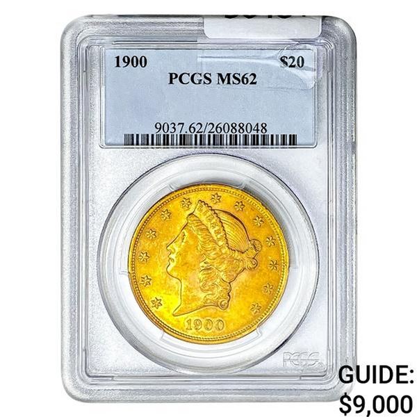 1900 $20 Gold Double Eagle PCGS MS62