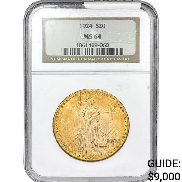 1924 $20 Gold Double Eagle NGC MS64