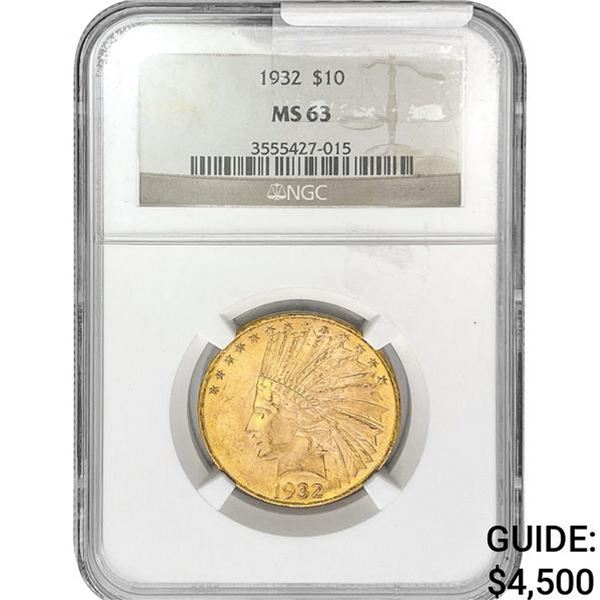 1932 $10 Gold Eagle NGC MS63